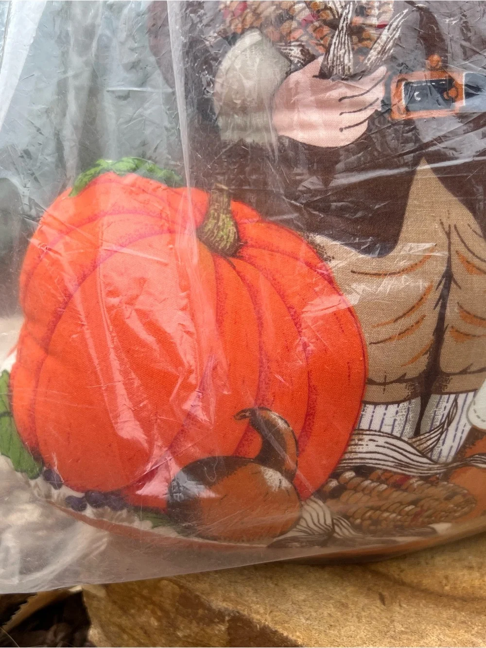 Vintage Thanksgiving Handmade Pilgrim Pumpkin door decor NWT Autumn Halloween